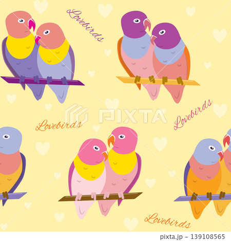 Seamless pattern with lovebirds 139108565