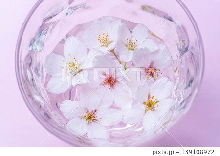 【春素材】グラスに浮かんだ桜の花【桜素材】 【春素材】グラスに浮かんだ桜の花【桜素材】 139108972