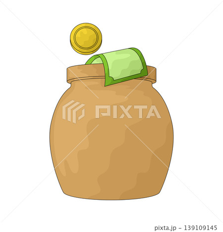 Illustration of Savings Jar Illustration of Savings Jar 139109145