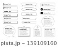 シンプル線画のテキストフレームとラベル素材セット（ミニマル・UI・見出し） 139109160