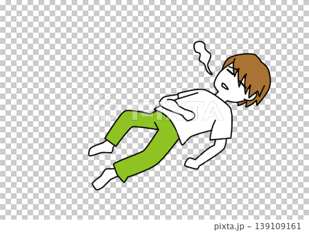 疲れて仰向けで横になっている人 疲れて仰向けで横になっている人 139109161