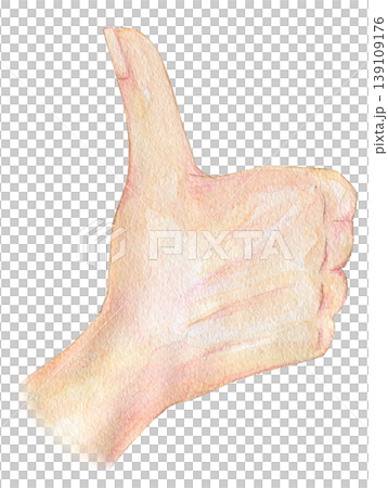 水彩イラスト　手描きイラスト　グッドサイン 139109176