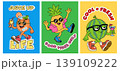 Fun and Playful Fruit Mascots with Cocktail Drinks 139109222