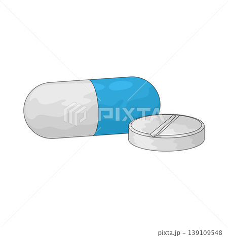 Illustration of Capsule and tablet 139109548
