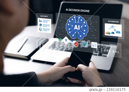 AI Decision Engine and Intelligent Automation Logic Concept AI Decision Engine and Intelligent Automation Logic Concept 139110175