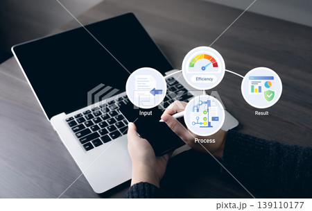 Input Process Efficiency and Result Optimization Workflow Concept Input Process Efficiency and Result Optimization Workflow Concept 139110177