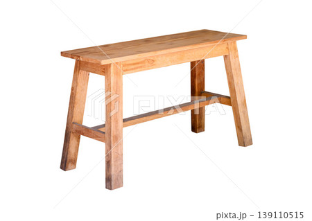Light brown wooden bench isolated on white background Light brown wooden bench isolated on white background 139110515
