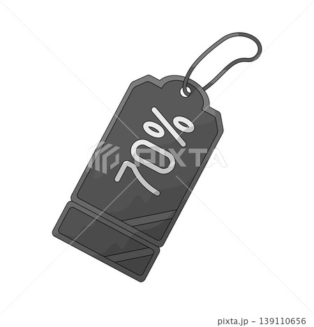 Illustration of Black discount price tag with percent Illustration of Black discount price tag with percent 139110656