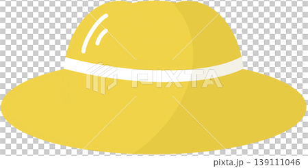 Yellow wide brim hat for sun protection summer fashion icon 139111046