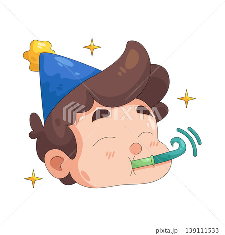 Illustration of boy celebrating New Year  139111533