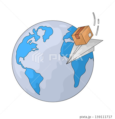 Illustration of Global Shipping 139111717