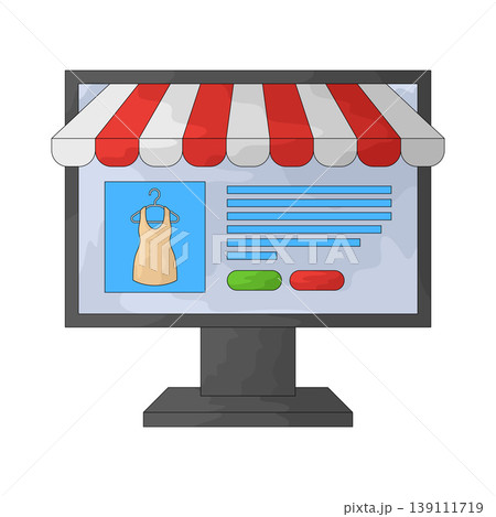 Illustration of Marketplace online shopping fashion on monitor Illustration of Marketplace online shopping fashion on monitor 139111719
