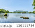 北海道　夏の大沼国定公園　大沼越しに見る北海道駒ヶ岳 139111736