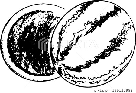 シンプルなスイカの手描き風イラスト 139111982