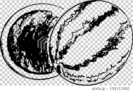 シンプルなスイカの手描き風イラスト 139111982