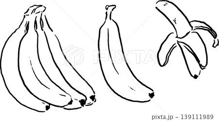シンプルなバナナの手描き風イラスト 139111989