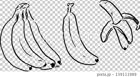 シンプルなバナナの手描き風イラスト 139111989
