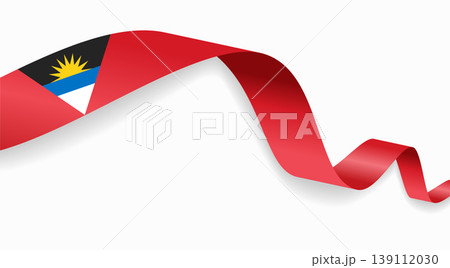 Antigua and Barbuda flag waving ribbon design for national holidays. Vector illustration. 139112030