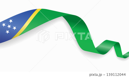 Solomon Islands flag waving ribbon design for national holidays. Vector illustration. 139112044
