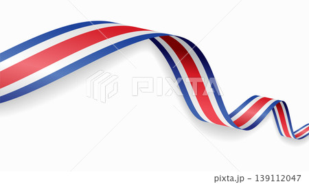 Costa Rican flag waving ribbon design for...のイラスト素材 [139112047] - PIXTA