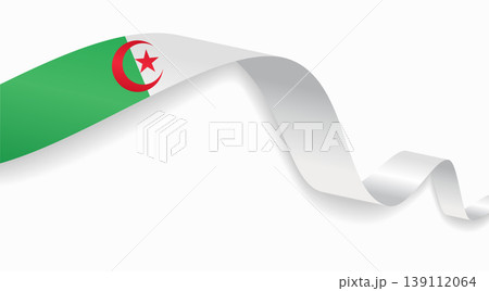 Algerian flag waving ribbon design for national holidays. Vector illustration. Algerian flag waving ribbon design for national holidays. Vector illustration. 139112064