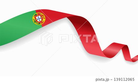 Portuguese flag waving ribbon design for national holidays. Vector illustration. Portuguese flag waving ribbon design for national holidays. Vector illustration. 139112065