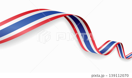 Thai flag waving ribbon design for national holidays. Vector illustration. Thai flag waving ribbon design for national holidays. Vector illustration. 139112070