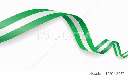 Nigerian flag waving ribbon design for national holidays. Vector illustration. Nigerian flag waving ribbon design for national holidays. Vector illustration. 139112072