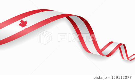 Canadian flag waving ribbon design for national holidays. Vector illustration. Canadian flag waving ribbon design for national holidays. Vector illustration. 139112077