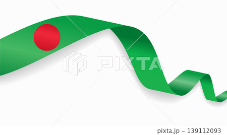Bangladeshi flag waving ribbon design for national holidays. Vector illustration. Bangladeshi flag waving ribbon design for national holidays. Vector illustration. 139112093
