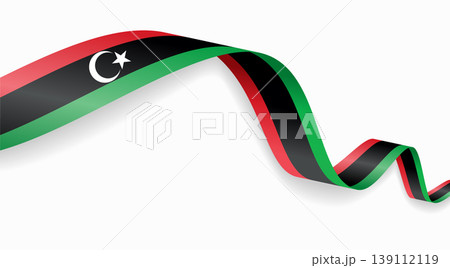 Libyan flag waving ribbon design for national holidays. Vector illustration. Libyan flag waving ribbon design for national holidays. Vector illustration. 139112119