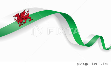 Welsh flag waving ribbon design for national holidays. Vector illustration. Welsh flag waving ribbon design for national holidays. Vector illustration. 139112130