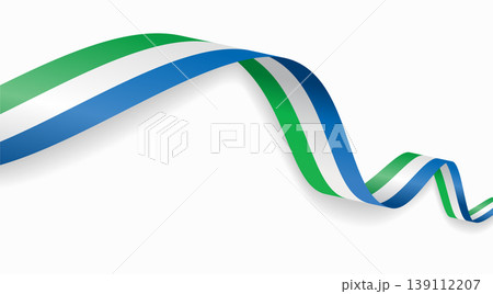 Sierra Leone flag waving ribbon design for national holidays. Vector illustration. 139112207