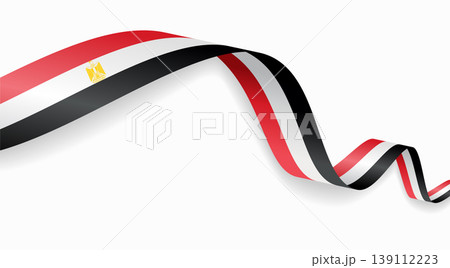 Egyptian flag waving ribbon design for national holidays. Vector illustration. Egyptian flag waving ribbon design for national holidays. Vector illustration. 139112223