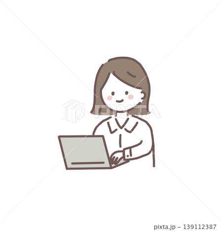 ノートパソコンで作業をする女性 ノートパソコンで作業をする女性 139112387