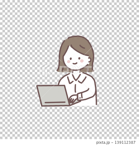 ノートパソコンで作業をする女性 ノートパソコンで作業をする女性 139112387