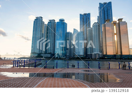 people at Bay 101 view sunset skyscraper and Gwangan bridge, Busan people at Bay 101 view sunset skyscraper and Gwangan bridge, Busan 139112918