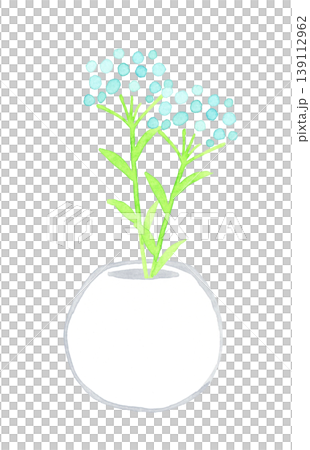 Delicate and gentle flowers arranged in a simple ceramic vase - Hand-drawn watercolor illustration material Delicate and gentle flowers arranged in a simple ceramic vase - Hand-drawn watercolor illustration material 139112962