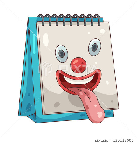 Illustration of calendar with tongue Illustration of calendar with tongue 139113000