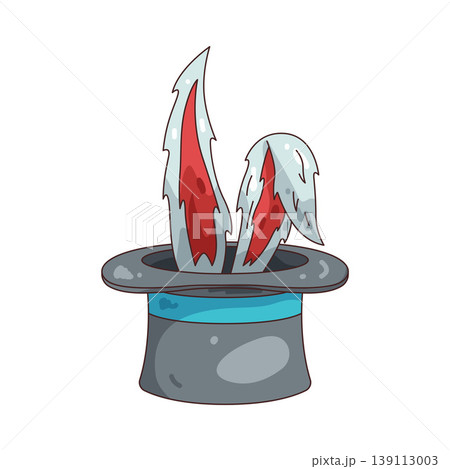 Illustration of magician hat with a rabbit Illustration of magician hat with a rabbit 139113003