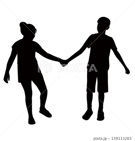 two children body silhouette vector two children body silhouette vector 139113265