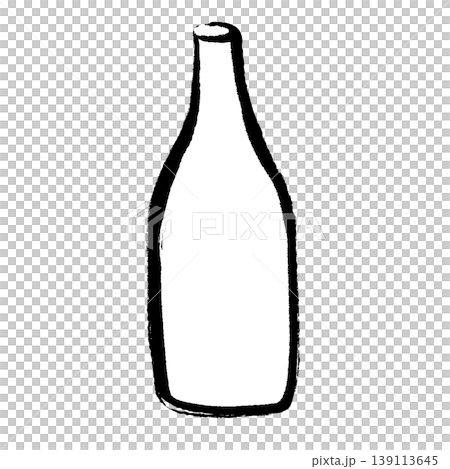 筆タッチのシンプルな空のガラス瓶の手描きイラスト 筆タッチのシンプルな空のガラス瓶の手描きイラスト 139113645