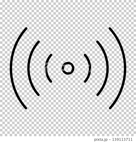 電波マークのシンプルなアイコンイラスト003 139113711
