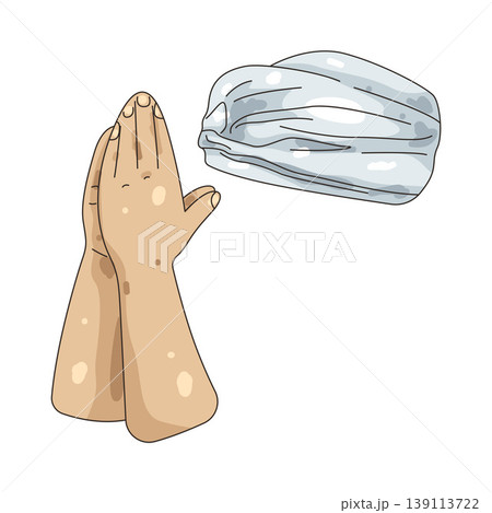 Illustration of Praying hand with headband Illustration of Praying hand with headband 139113722
