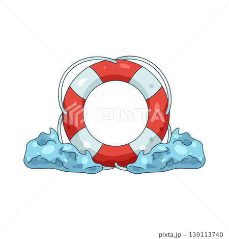 Illustration of lifebuoy in water 139113740