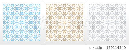 Geometric collection of colored patterns. Seamless vector backgrounds. Simple graphics 139114340