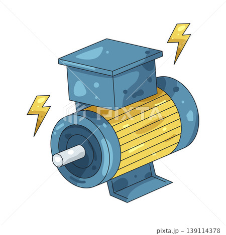 Illustration of electric motor 139114378