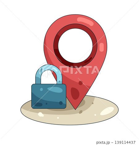 Illustration of Location lock Illustration of Location lock 139114437