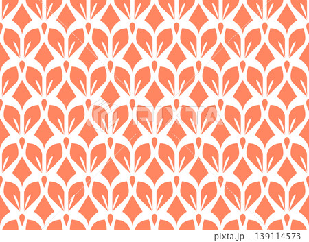 Flower geometric pattern. Seamless vector background. White and pink ornament 139114573