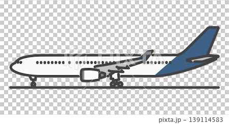 Long-haul international passenger aircraft parked on the ground - Business-oriented illustration material Long-haul international passenger aircraft parked on the ground - Business-oriented illustration material 139114583